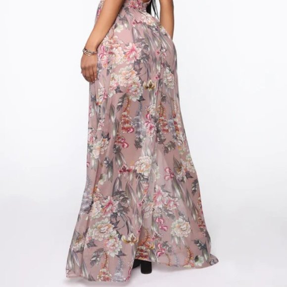 Mauve Floral Maxi Dress - Picture 5 of 6